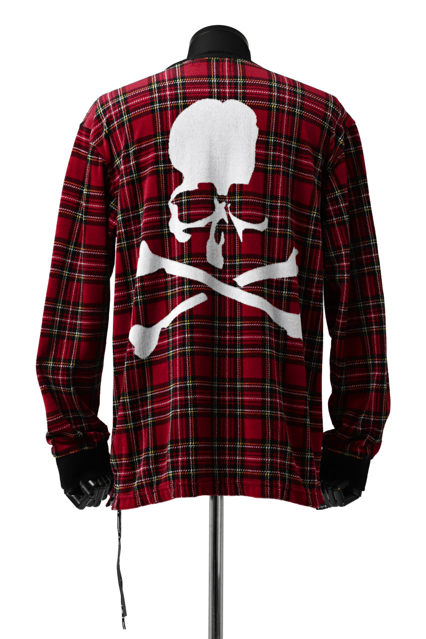 Load image into Gallery viewer, mastermind JAPAN TARTAN CHECK LS TOPS / JACQUARD VELOUR (RED)