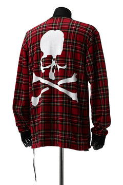 Load image into Gallery viewer, mastermind JAPAN TARTAN CHECK LS TOPS / JACQUARD VELOUR (RED)