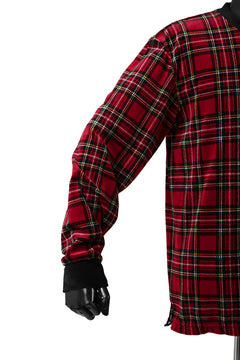 Load image into Gallery viewer, mastermind JAPAN TARTAN CHECK LS TOPS / JACQUARD VELOUR (RED)
