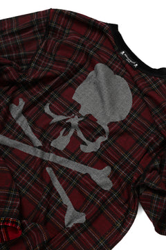 Load image into Gallery viewer, mastermind JAPAN TARTAN CHECK LS TOPS / JACQUARD VELOUR (RED)