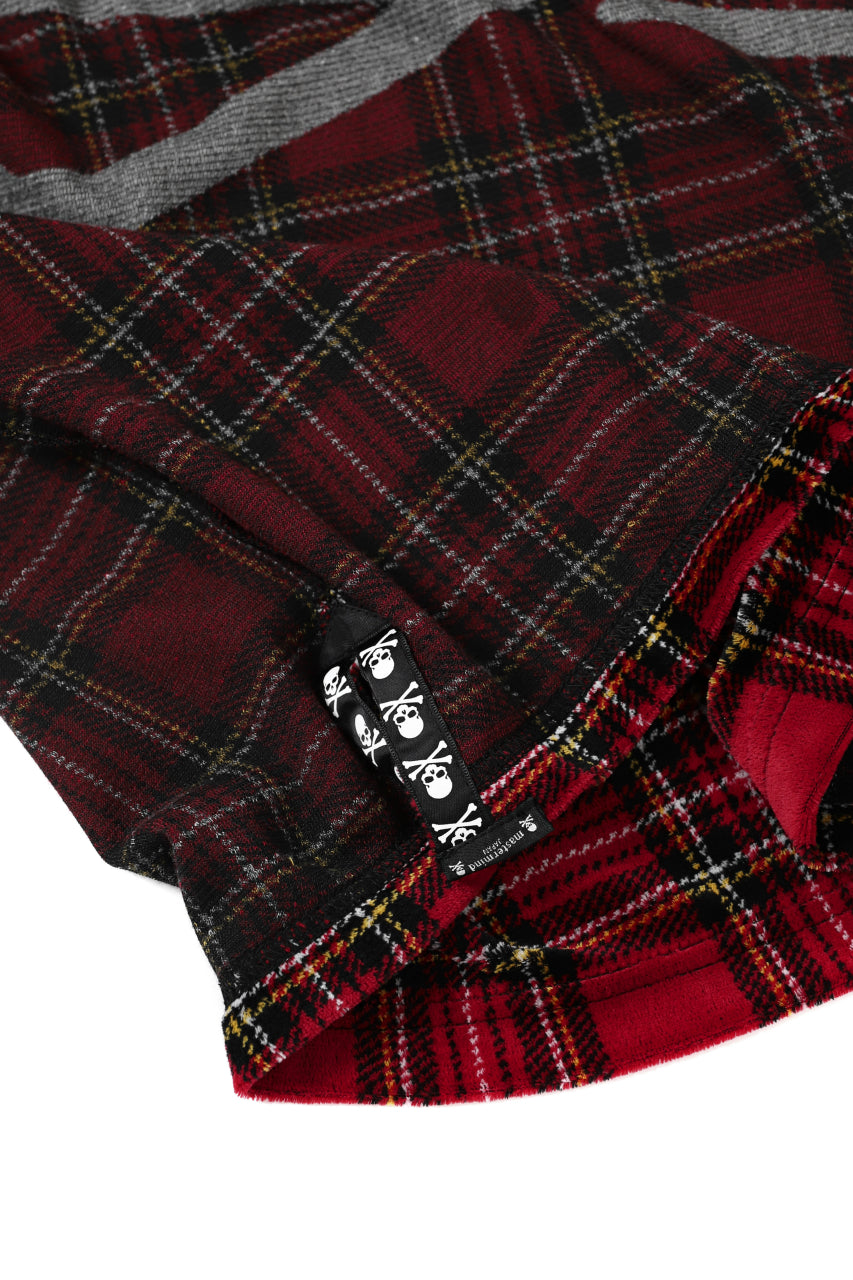 Load image into Gallery viewer, mastermind JAPAN TARTAN CHECK LS TOPS / JACQUARD VELOUR (RED)