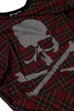 Load image into Gallery viewer, mastermind JAPAN TARTAN CHECK LS TOPS / JACQUARD VELOUR (RED)