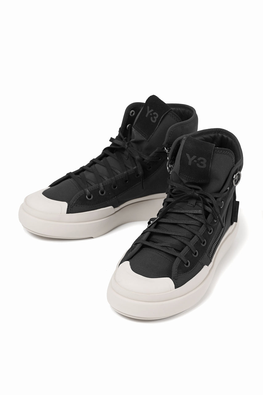 画像をギャラリービューアに読み込む, Y-3 Yohji Yamamoto AJATU COURT HIGH SNEAKERS (BLACK/BLACK/COREWHITE)