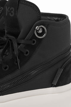 画像をギャラリービューアに読み込む, Y-3 Yohji Yamamoto AJATU COURT HIGH SNEAKERS (BLACK/BLACK/COREWHITE)