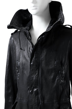 画像をギャラリービューアに読み込む, ISAMU KATAYAMA BACKLASH MODS COAT / GOAT LEATHER (GARMENT+SPRAY DYED / BLACK)