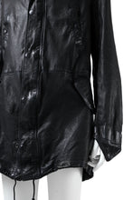 Load image into Gallery viewer, ISAMU KATAYAMA BACKLASH MODS COAT / GOAT LEATHER (GARMENT + SPRAY DYED BLACK)