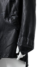 Load image into Gallery viewer, ISAMU KATAYAMA BACKLASH MODS COAT / GOAT LEATHER (GARMENT + SPRAY DYED BLACK)