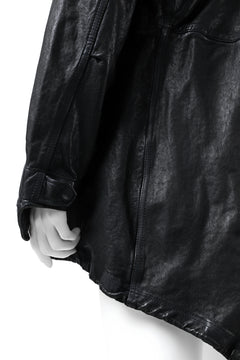 Load image into Gallery viewer, ISAMU KATAYAMA BACKLASH MODS COAT / GOAT LEATHER (GARMENT + SPRAY DYED BLACK)