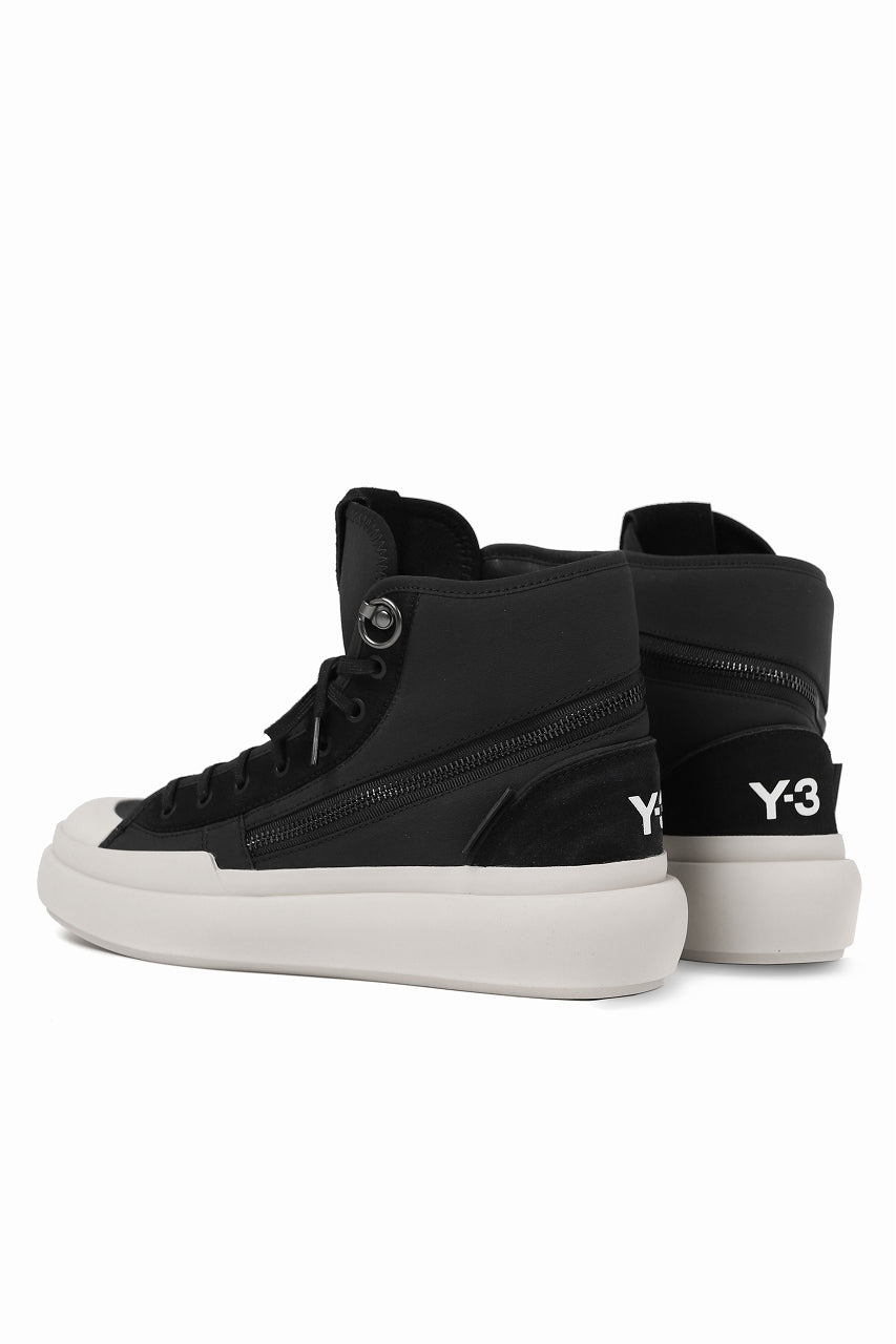 画像をギャラリービューアに読み込む, Y-3 Yohji Yamamoto AJATU COURT HIGH SNEAKERS (BLACK/BLACK/COREWHITE)