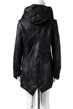 Load image into Gallery viewer, ISAMU KATAYAMA BACKLASH MODS COAT / GOAT LEATHER (GARMENT + SPRAY DYED BLACK)