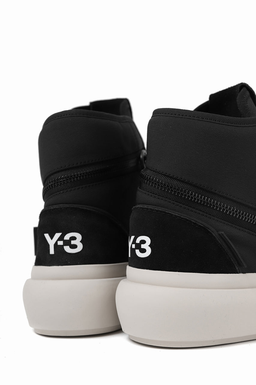 画像をギャラリービューアに読み込む, Y-3 Yohji Yamamoto AJATU COURT HIGH SNEAKERS (BLACK/BLACK/COREWHITE)