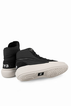 画像をギャラリービューアに読み込む, Y-3 Yohji Yamamoto AJATU COURT HIGH SNEAKERS (BLACK/BLACK/COREWHITE)