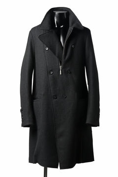 画像をギャラリービューアに読み込む, masnada HALF ZIP TRENCH COAT / TWEED LANA INTRECCIATA (BLACK)