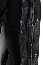 Load image into Gallery viewer, ISAMU KATAYAMA BACKLASH MODS COAT / GOAT LEATHER (GARMENT + SPRAY DYED BLACK)
