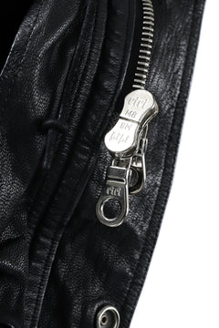 Load image into Gallery viewer, ISAMU KATAYAMA BACKLASH MODS COAT / GOAT LEATHER (GARMENT + SPRAY DYED BLACK)