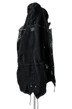 Load image into Gallery viewer, ISAMU KATAYAMA BACKLASH MODS COAT / GOAT LEATHER (GARMENT + SPRAY DYED BLACK)