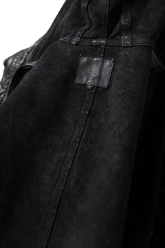 Load image into Gallery viewer, ISAMU KATAYAMA BACKLASH MODS COAT / GOAT LEATHER (GARMENT + SPRAY DYED BLACK)