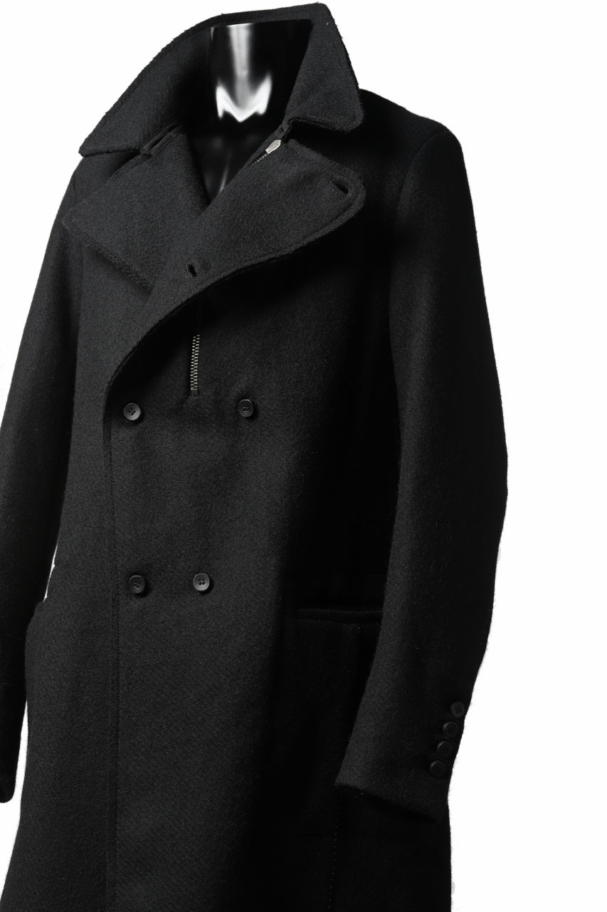 画像をギャラリービューアに読み込む, masnada HALF ZIP TRENCH COAT / TWEED LANA INTRECCIATA (BLACK)