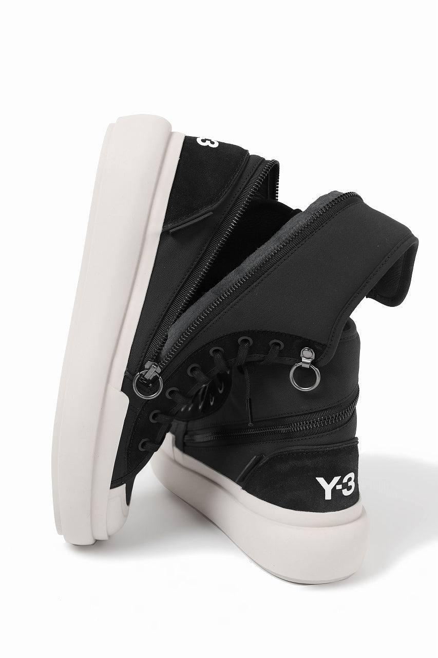 画像をギャラリービューアに読み込む, Y-3 Yohji Yamamoto AJATU COURT HIGH SNEAKERS (BLACK/BLACK/COREWHITE)