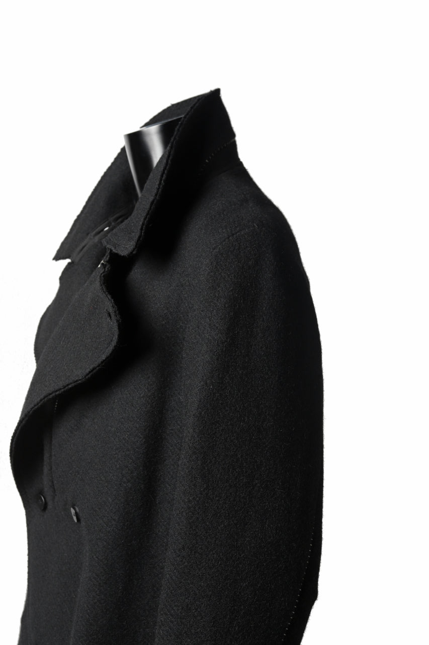 画像をギャラリービューアに読み込む, masnada HALF ZIP TRENCH COAT / TWEED LANA INTRECCIATA (BLACK)