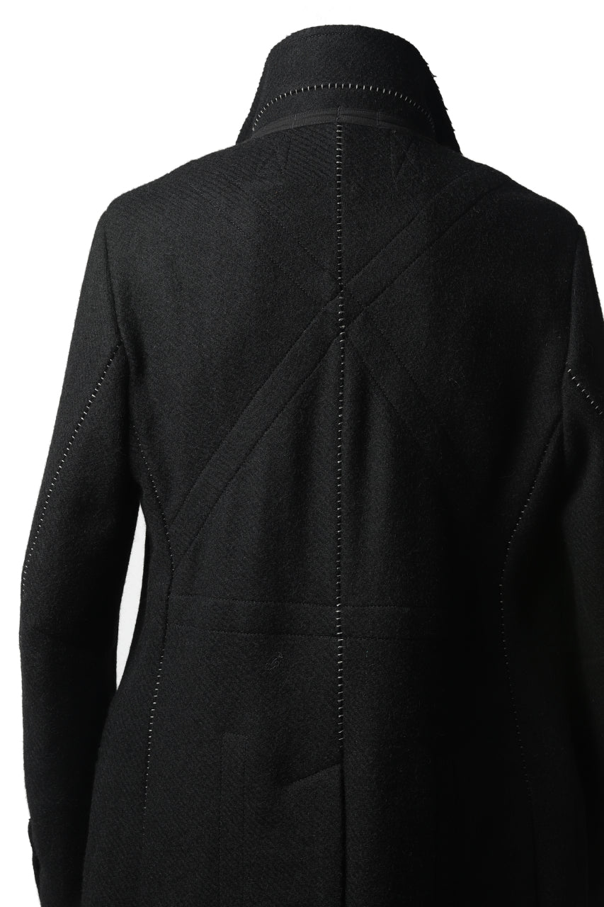 画像をギャラリービューアに読み込む, masnada HALF ZIP TRENCH COAT / TWEED LANA INTRECCIATA (BLACK)