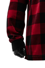 Load image into Gallery viewer, mastermind JAPAN BLOCK CHECK LS TOPS / JACQUARD VELOUR (RED)