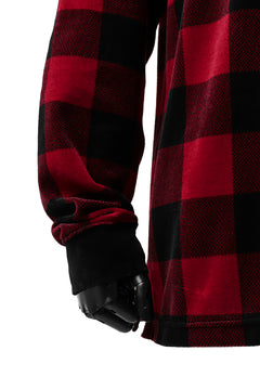 Load image into Gallery viewer, mastermind JAPAN BLOCK CHECK LS TOPS / JACQUARD VELOUR (RED)
