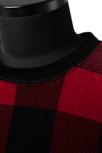 Load image into Gallery viewer, mastermind JAPAN BLOCK CHECK LS TOPS / JACQUARD VELOUR (RED)