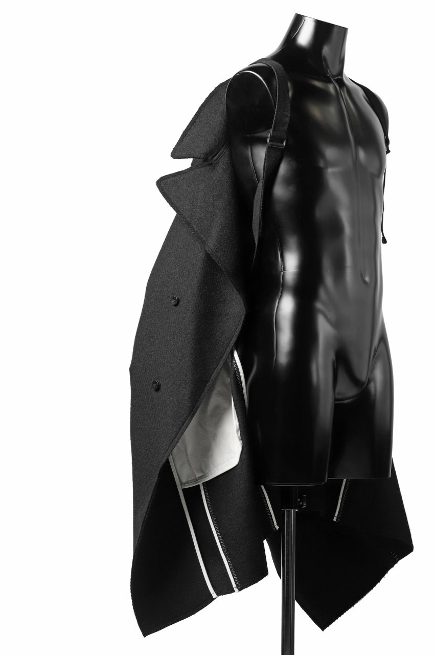 画像をギャラリービューアに読み込む, masnada HALF ZIP TRENCH COAT / TWEED LANA INTRECCIATA (BLACK)