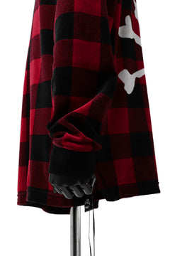 Load image into Gallery viewer, mastermind JAPAN BLOCK CHECK LS TOPS / JACQUARD VELOUR (RED)