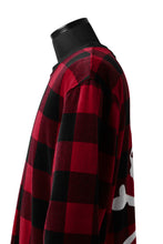 Load image into Gallery viewer, mastermind JAPAN BLOCK CHECK LS TOPS / JACQUARD VELOUR (RED)