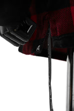 Load image into Gallery viewer, mastermind JAPAN BLOCK CHECK LS TOPS / JACQUARD VELOUR (RED)