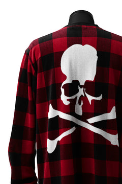 Load image into Gallery viewer, mastermind JAPAN BLOCK CHECK LS TOPS / JACQUARD VELOUR (RED)