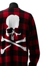 Load image into Gallery viewer, mastermind JAPAN BLOCK CHECK LS TOPS / JACQUARD VELOUR (RED)