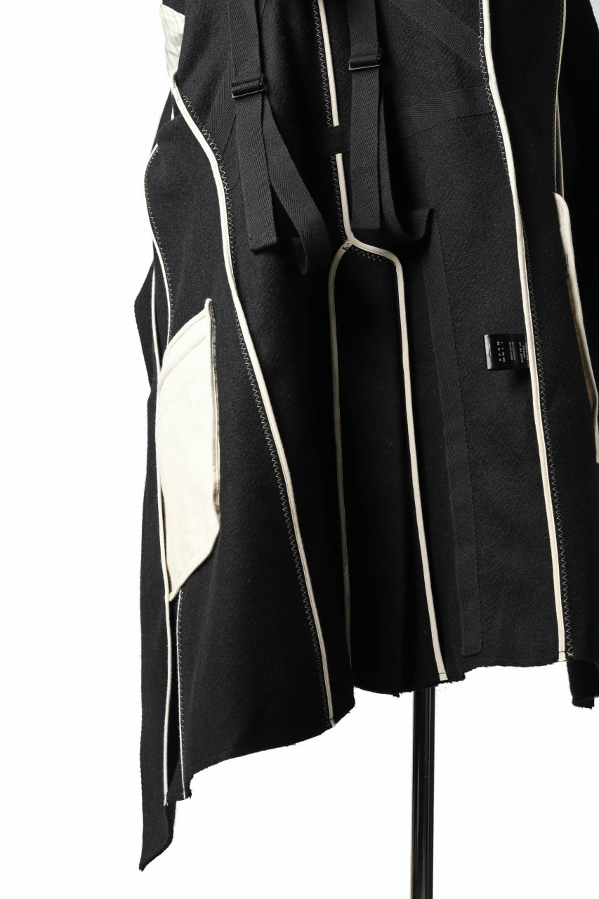 画像をギャラリービューアに読み込む, masnada HALF ZIP TRENCH COAT / TWEED LANA INTRECCIATA (BLACK)