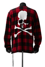 Load image into Gallery viewer, mastermind JAPAN BLOCK CHECK LS TOPS / JACQUARD VELOUR (RED)