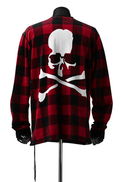 Load image into Gallery viewer, mastermind JAPAN BLOCK CHECK LS TOPS / JACQUARD VELOUR (RED)