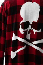 Load image into Gallery viewer, mastermind JAPAN BLOCK CHECK LS TOPS / JACQUARD VELOUR (RED)