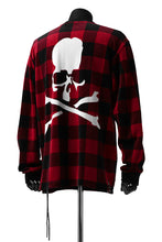 Load image into Gallery viewer, mastermind JAPAN BLOCK CHECK LS TOPS / JACQUARD VELOUR (RED)