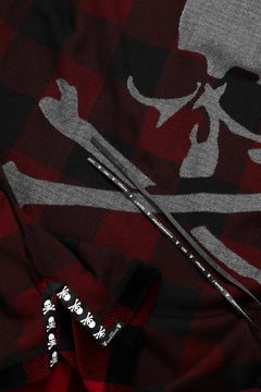 Load image into Gallery viewer, mastermind JAPAN BLOCK CHECK LS TOPS / JACQUARD VELOUR (RED)