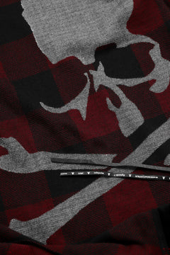 Load image into Gallery viewer, mastermind JAPAN BLOCK CHECK LS TOPS / JACQUARD VELOUR (RED)