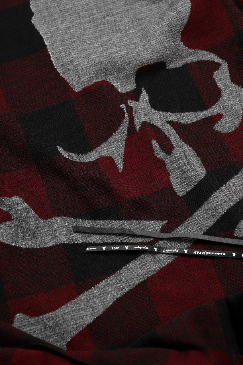 Load image into Gallery viewer, mastermind JAPAN BLOCK CHECK LS TOPS / JACQUARD VELOUR (RED)