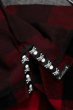 Load image into Gallery viewer, mastermind JAPAN BLOCK CHECK LS TOPS / JACQUARD VELOUR (RED)