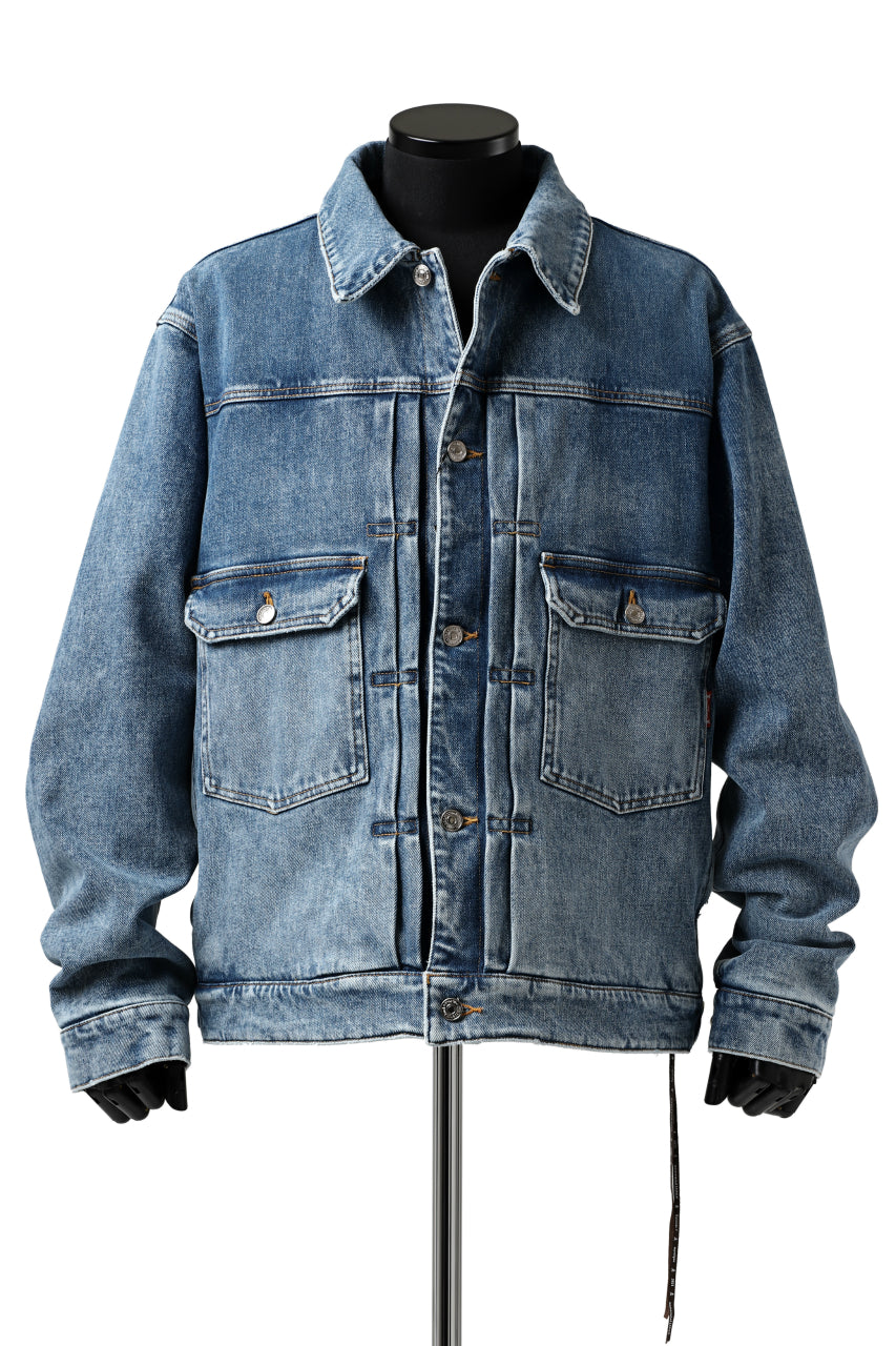 Load image into Gallery viewer, mastermind JAPAN TRUCKER JACKET / 2WAY STRETCH DENIM (INDIGO)