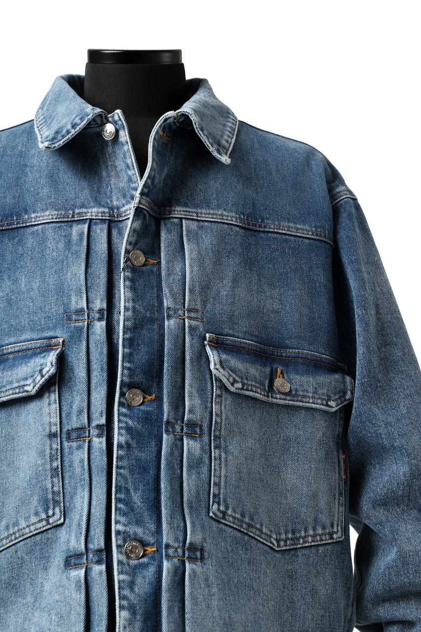 Load image into Gallery viewer, mastermind JAPAN TRUCKER JACKET / 2WAY STRETCH DENIM (INDIGO)