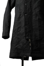 画像をギャラリービューアに読み込む, masnada MILITARY HOODIE LONG PARKA COAT with BOA LINNER /  COTONE STROPICCIATO (BLACK)