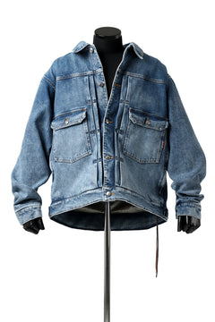 Load image into Gallery viewer, mastermind JAPAN TRUCKER JACKET / 2WAY STRETCH DENIM (INDIGO)