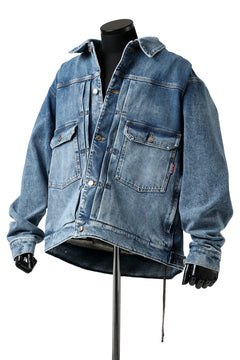Load image into Gallery viewer, mastermind JAPAN TRUCKER JACKET / 2WAY STRETCH DENIM (INDIGO)