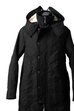 画像をギャラリービューアに読み込む, masnada MILITARY HOODIE LONG PARKA COAT with BOA LINNER /  COTONE STROPICCIATO (BLACK)