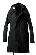 画像をギャラリービューアに読み込む, masnada MILITARY HOODIE LONG PARKA COAT with BOA LINNER /  COTONE STROPICCIATO (BLACK)